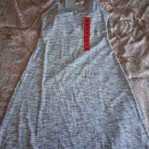 MPG Light Blue and White Knit Sleeveless Swim Coverup